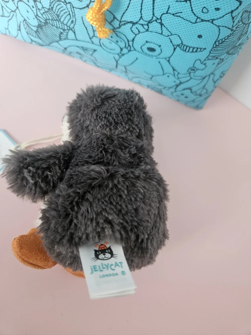 Jellycat Grey, White & Orange Penguin Plush Keyring